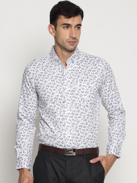 

IVOC Men White Slim Fit Printed Casual Shirt
