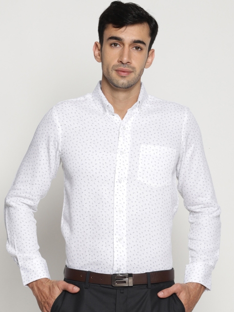 

IVOC Men White Modern Slim Fit Printed Formal Shirt