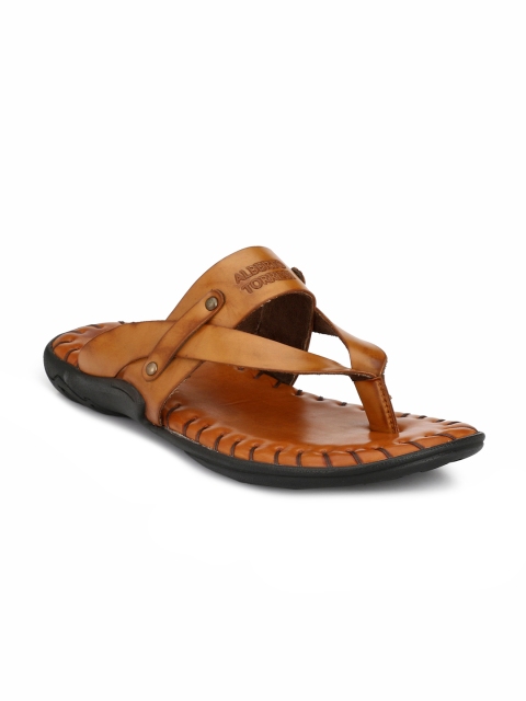 

Alberto Torresi Men Tan Brown Solid Thong Flip-Flops