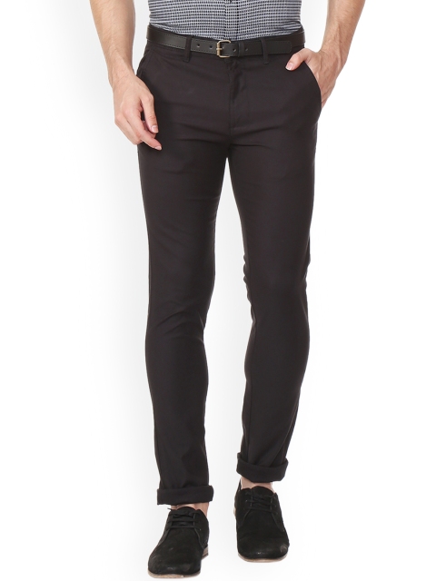 

V Dot Men Black Slim Fit Solid Regular Trousers