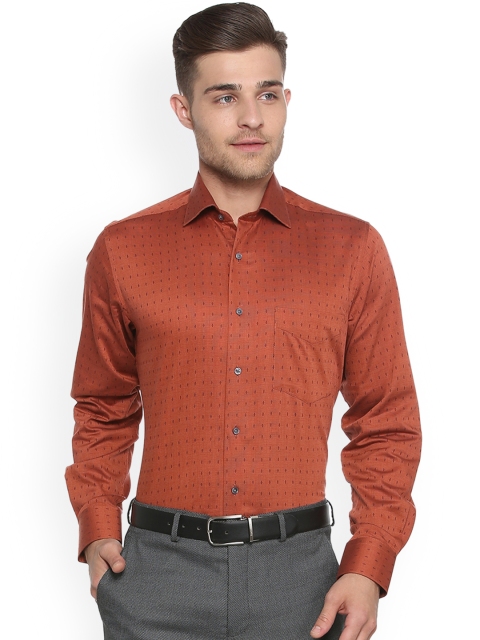 

Van Heusen Men Rust Regular Fit Self Design Formal Shirt