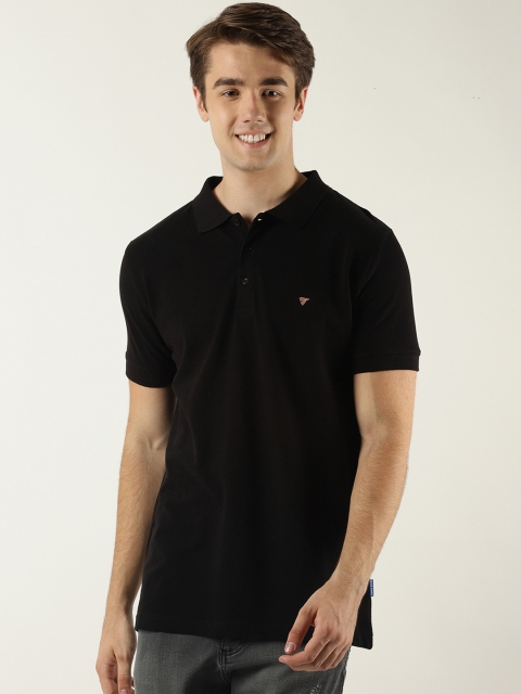 

Blue Saint Men Black Solid Polo Collar T-shirt