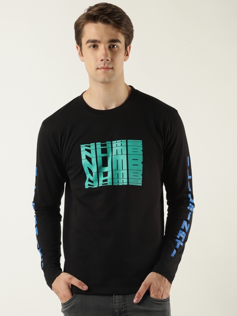 

Blue Saint Men Black & Sea Green Printed Sweatshirt