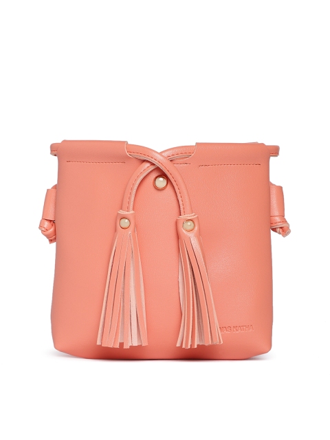 

Kanvas Katha Peach-Coloured Solid Sling Bag