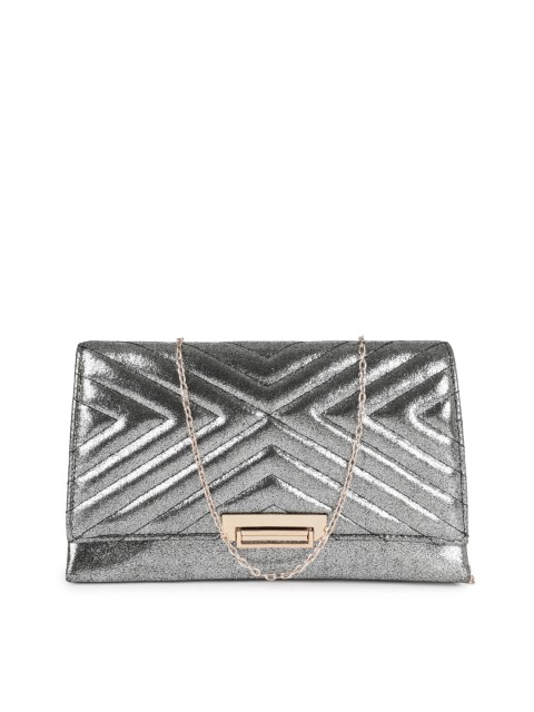 

Accessorize Silver-Toned Textured Clutch