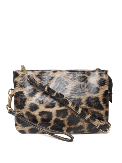 

Accessorize Black & Beige Animal Print Sling Bag