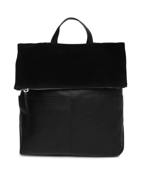 

Accessorize Women Black Leather Textured Backpack