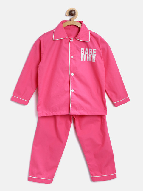 

Kids Clan Unisex Pink Solid Nightsuit KCN-249A