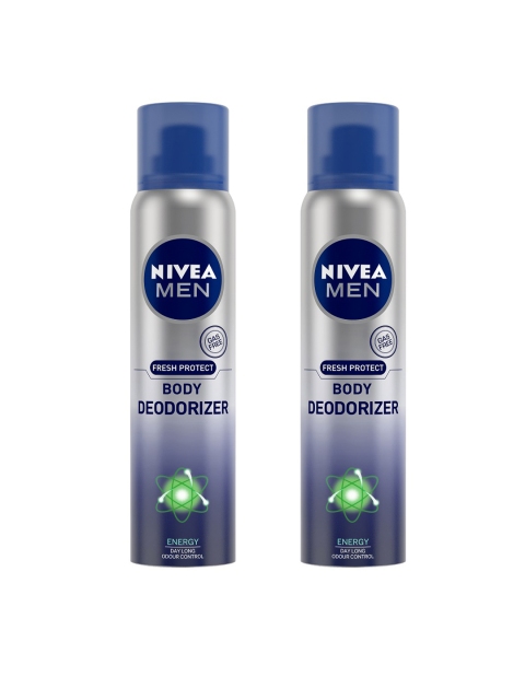 

Nivea Men Pack of 2 Fresh Protect Body Deodoriser 120 ml each, Blue