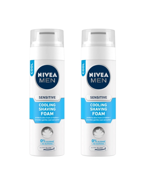 

Nivea Men Pack of 2 Sensitive Cooling Shaving Foam 200 ml each, White