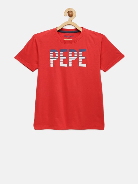

Pepe Jeans Boys Red Printed Round Neck T-shirt