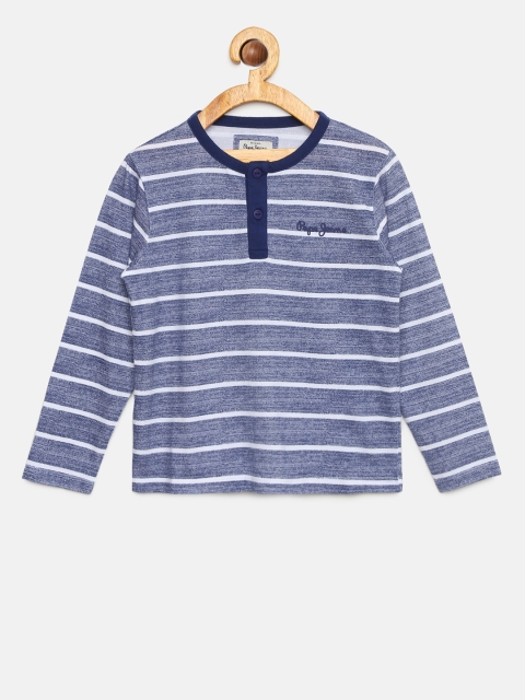 

Pepe Jeans Boys Navy Blue Striped T-shirt