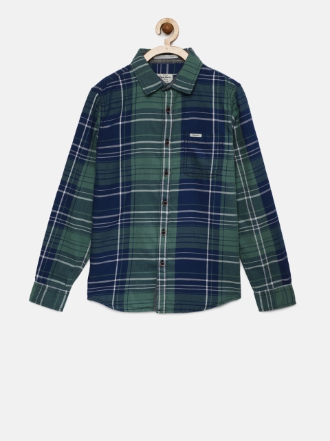 

Pepe Jeans Boys Green & Blue Regular Fit Checked Casual Shirt