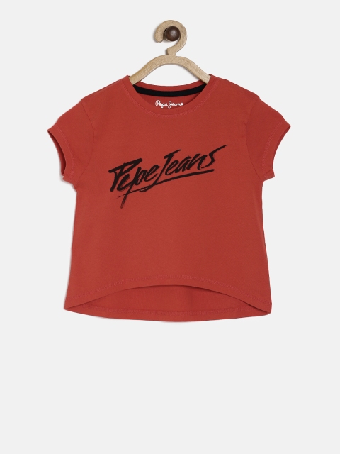 

Pepe Jeans Girls Red Printed Round Neck T-shirt