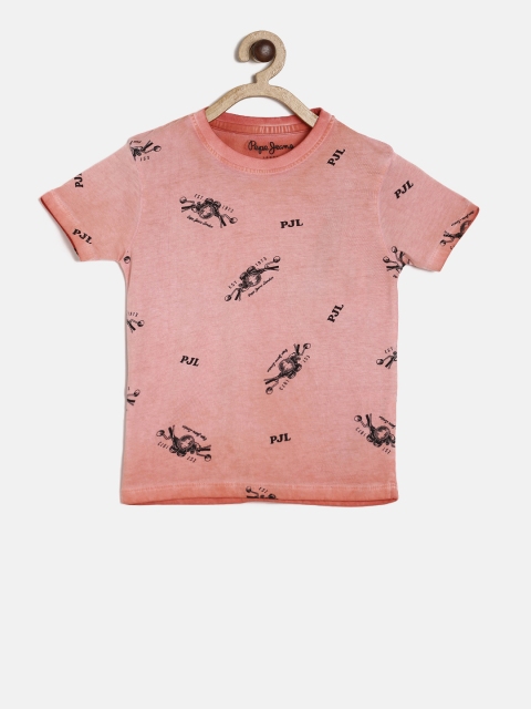 

Pepe Jeans Boys Pink Printed Round Neck T-shirt