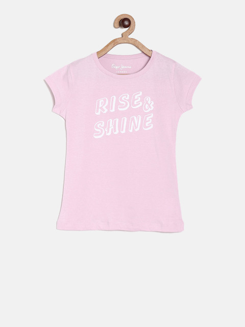 

Pepe Jeans Girls Pink Printed Round Neck T-shirt