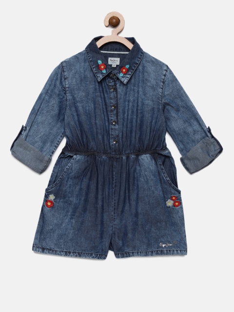 

Pepe Jeans Girls Navy Blue Denim Playsuit