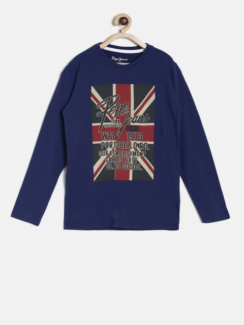 

Pepe Jeans Boys Blue Printed Round Neck T-shirt