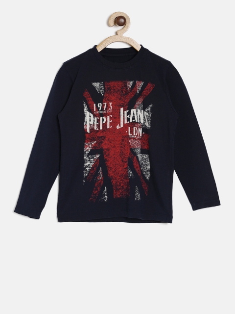 

Pepe Jeans Boys Navy Blue Printed Round Neck T-shirt
