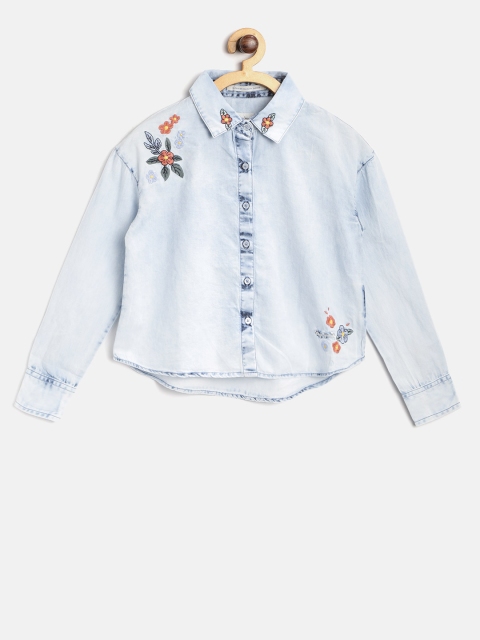 

Pepe Jeans Girls Blue Regular Fit Faded Casual Shirt