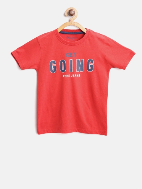 

Pepe Jeans Boys Red Printed Round Neck T-shirt