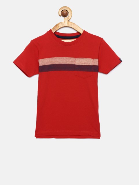 

Pepe Jeans Boys Red Striped Round Neck T-shirt