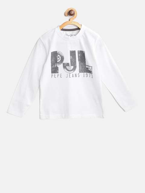 

Pepe Jeans Boys White Printed Round Neck T-shirt