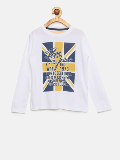 

Pepe Jeans Boys White Printed Round Neck T-shirt