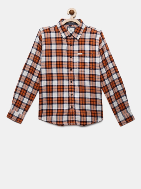 

Pepe Jeans Boys Orange & Off-White Regular Fit Checked Casual Shirt