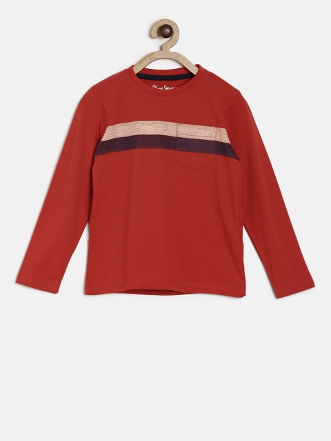 pepe-jeans-boys-maroon-striped-detail-round-neck-t-shirt