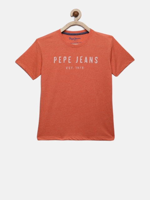

Pepe Jeans Boys Orange Printed Round Neck T-shirt