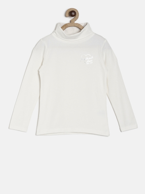 

Pepe Jeans Girls Off-White Solid High Neck T-shirt