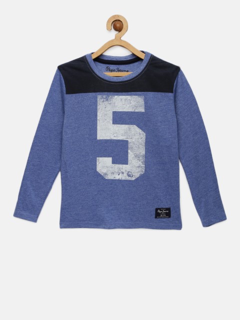 

Pepe Jeans Boys Blue Printed Round Neck T-shirt