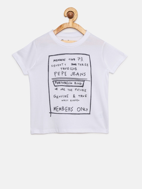 

Pepe Jeans Boys White Printed Round Neck T-shirt