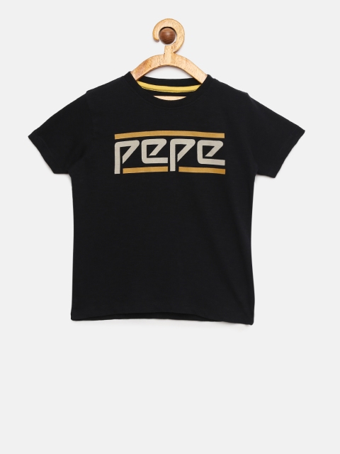 

Pepe Jeans Boys Black Printed Round Neck T-shirt