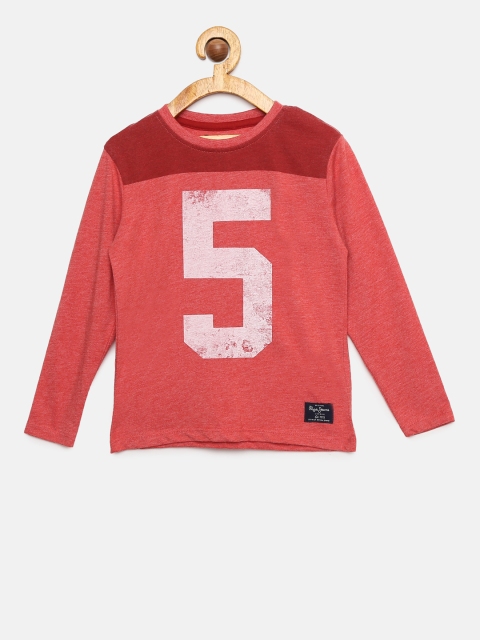 

Pepe Jeans Boys Red Printed Round Neck T-shirt