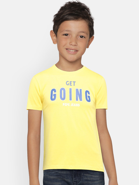 

Pepe Jeans Boys Yellow Printed Round Neck T-shirt