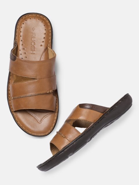 

Ruosh Men Brown Solid Leather Sandals