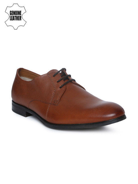

Ruosh Men Brown Genuine Leather Formal Derbys