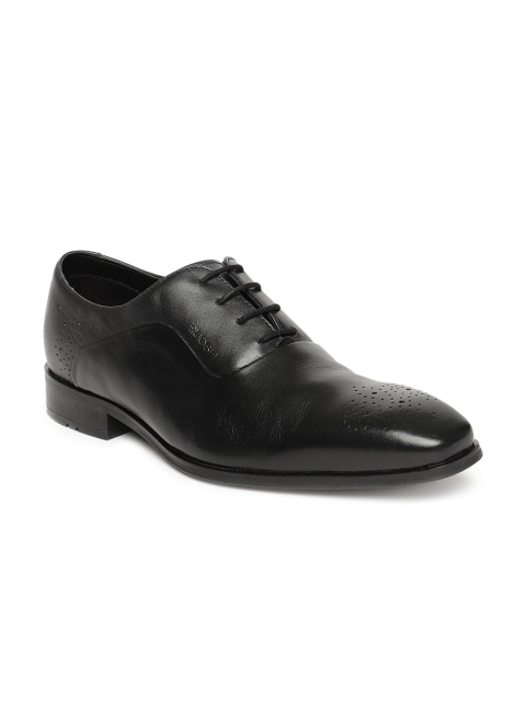 

Ruosh Men Black Solid Formal Leather Oxfords