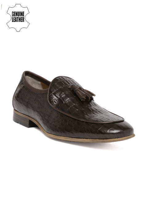 

Ruosh Brown Textured Ocassion Genuine Leather Semi-formal Slip-ons