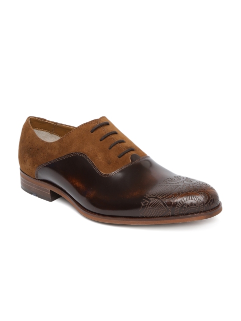 

Ruosh Men Brown Formal Leather Oxfords