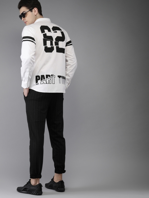 

Moda Rapido Men White & Black Regular Fit Printed Casual Shirt