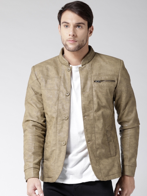 

Fort Collins Men Olive Brown Solid Tailored Jacket