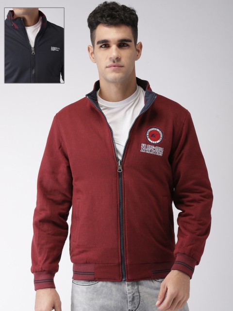 

Fort Collins Men Navy Blue Solid Reversible Bomber