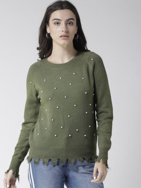 

Fort Collins Women Olive Green Solid Pullover