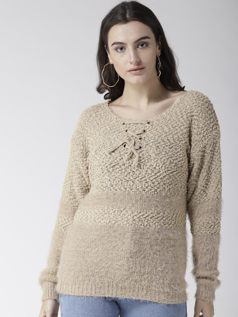 

Fort Collins Women Beige Self Design Pullover