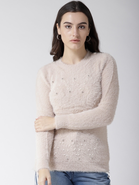 

Fort Collins Women Beige Solid Fuzzy Sweater