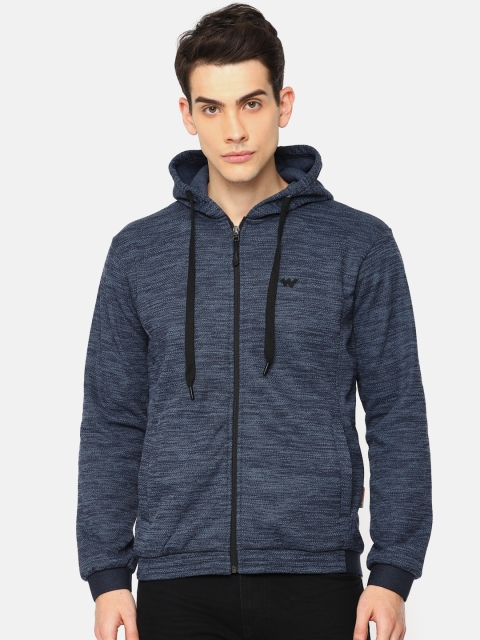 

Wildcraft Men Blue Solid Hooded W Zip Mel Sweatshirt