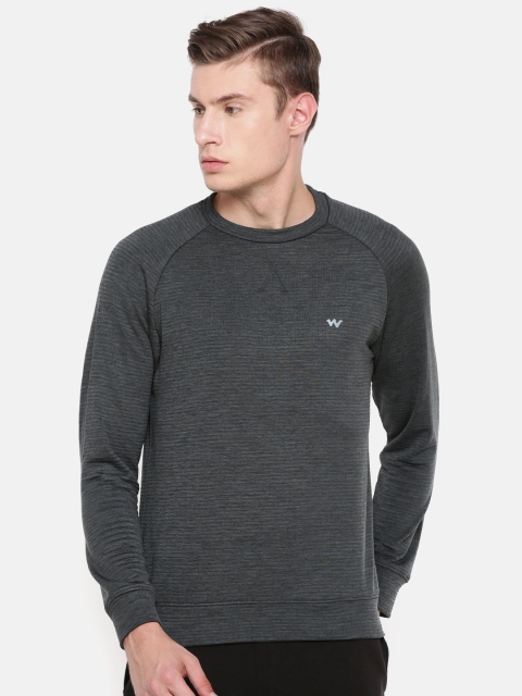 

Wildcraft Men Charcoal Grey Self-Design Tech Crew Fst Sweatshirt